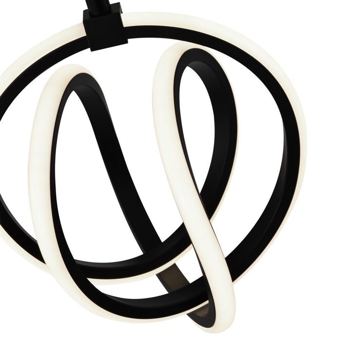 Rose 1 Light Led Pendant Black
