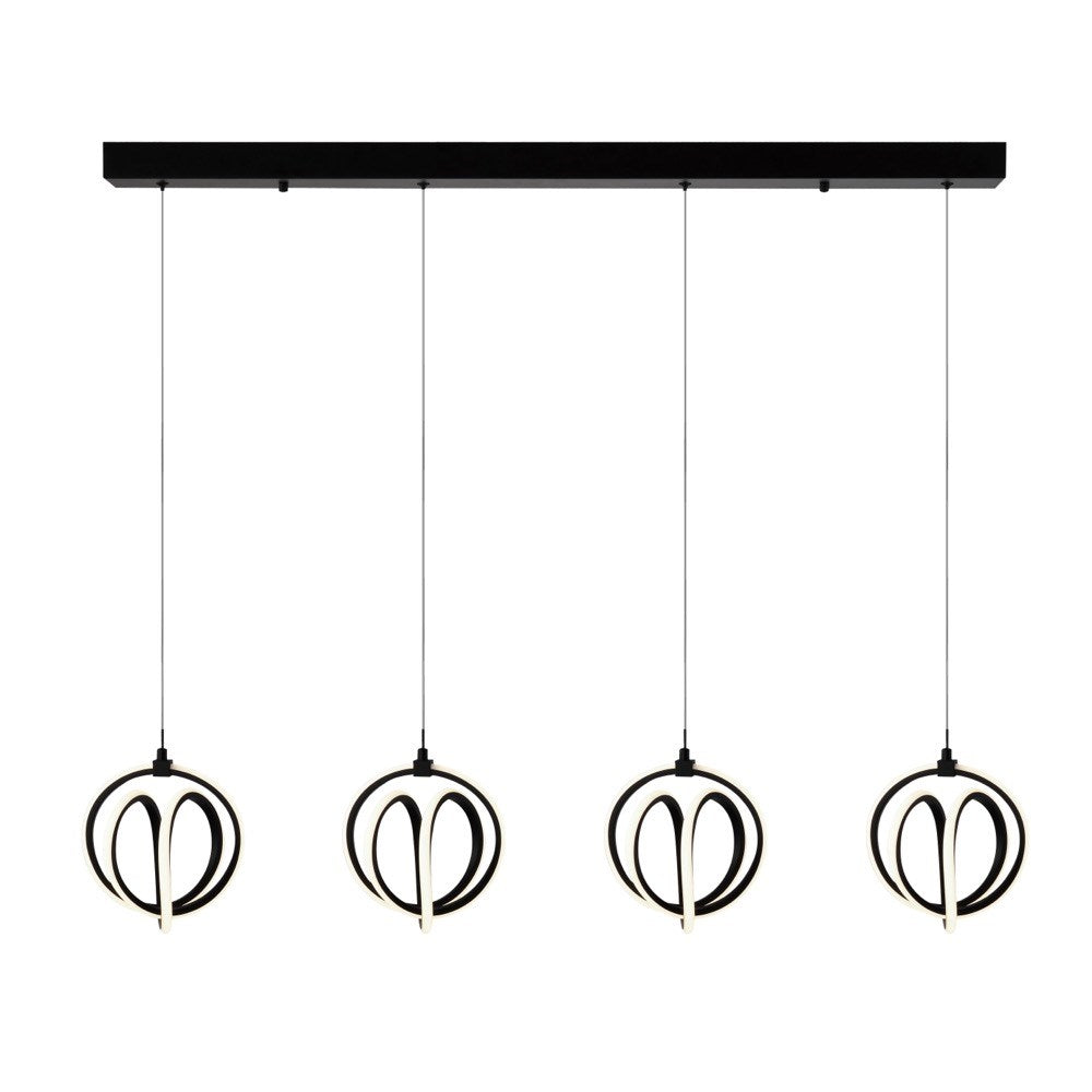 Rose 4 Light Led Chandelier Black by Artcraft