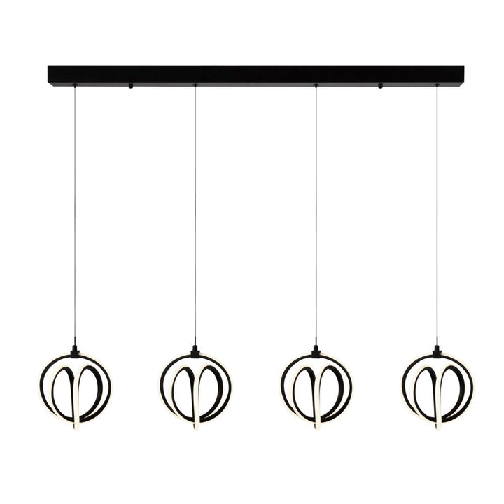 Rose 4 Light Led Chandelier Black by Artcraft