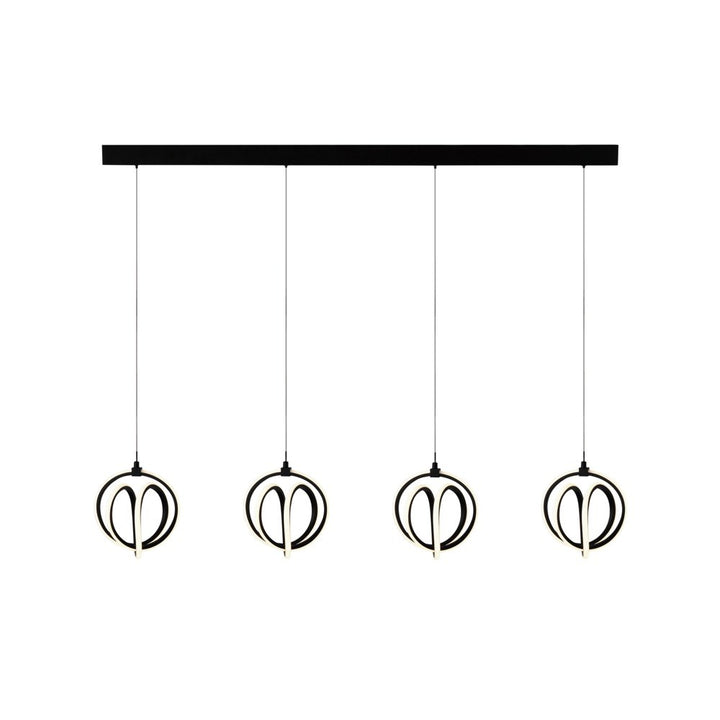Rose 4 Light Led Chandelier Black