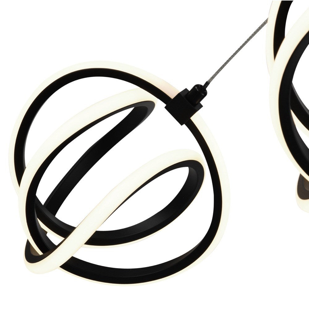 Rose 5 Light Led Chandelier Black