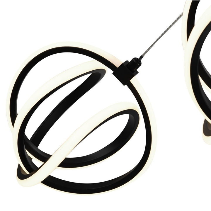 Rose 5 Light Led Chandelier Black