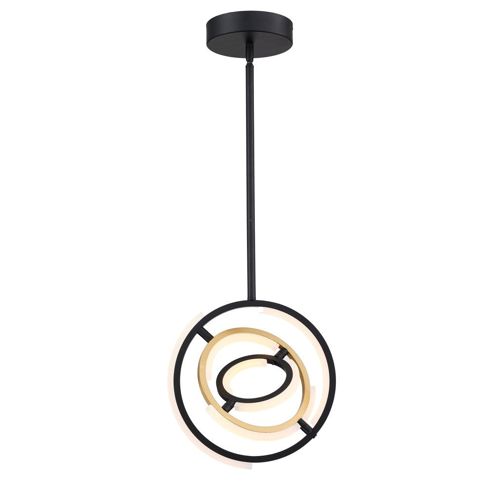 Collection Integrated Led 13 In. Pendant Black And Gold