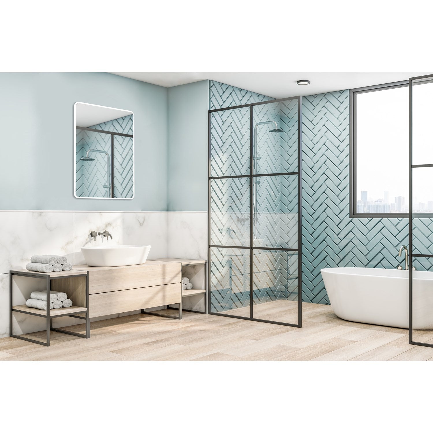 Collection 32W Led Rectangular Mirror Silver by Artcraft