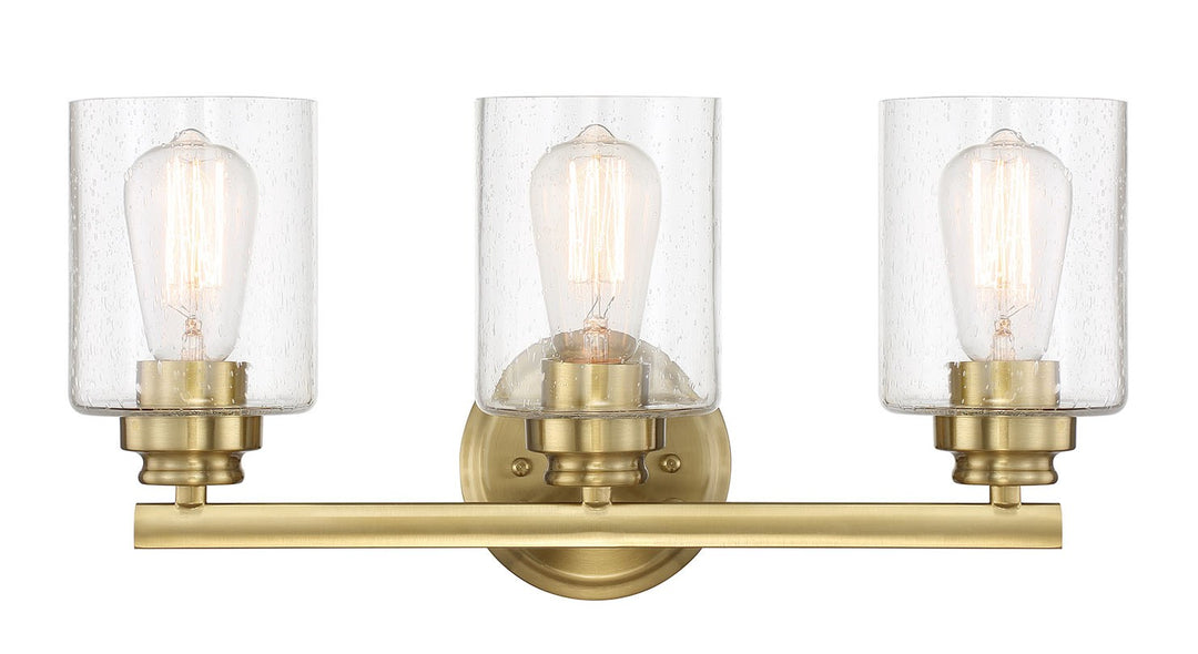Bolden 3 Light Vanity in Satin Brass