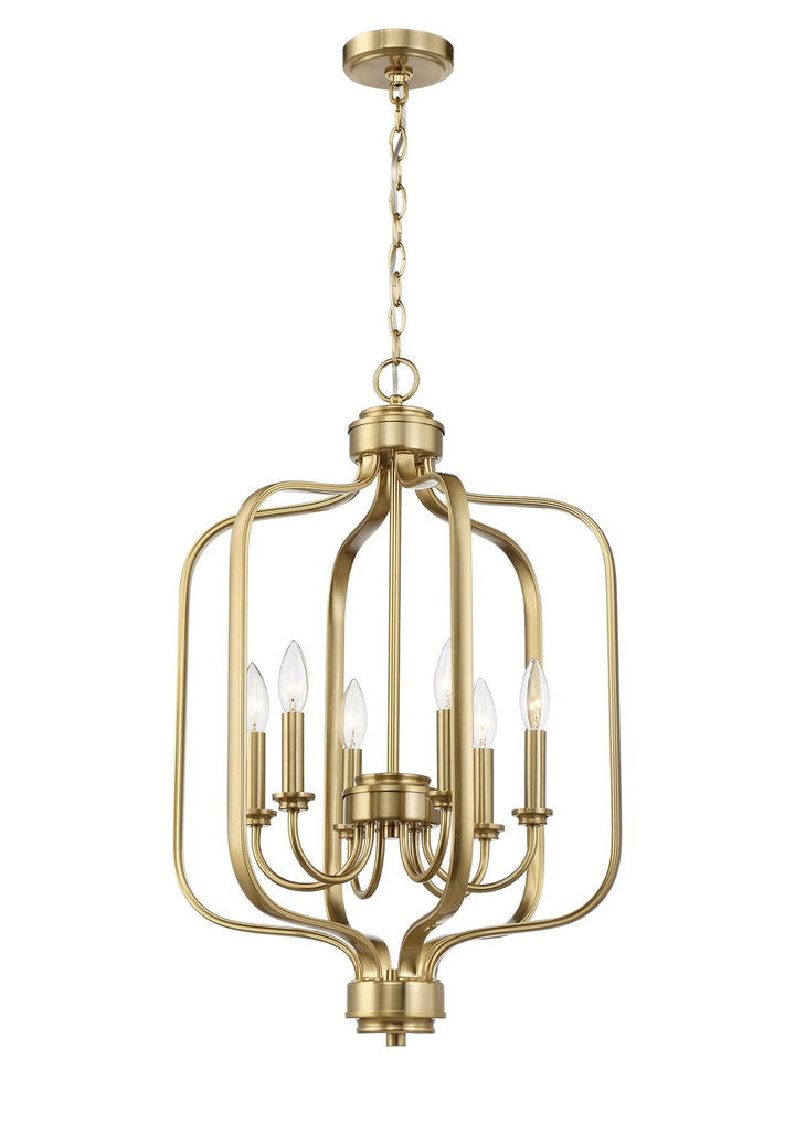 Bolden 6 Light Foyer in Satin Brass