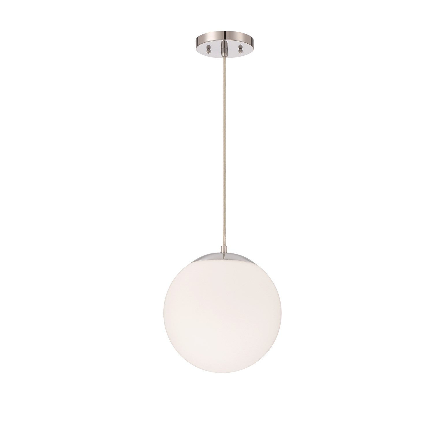 Gaze 1 Light 10in Pendant in Chrome (White Glass) by Craftmade