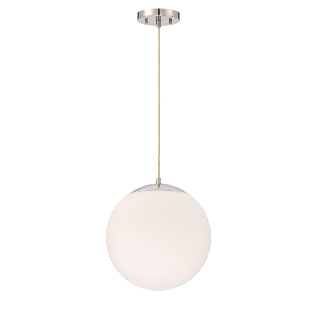Gaze 1 Light 12in Pendant in Chrome (White Glass) by Craftmade