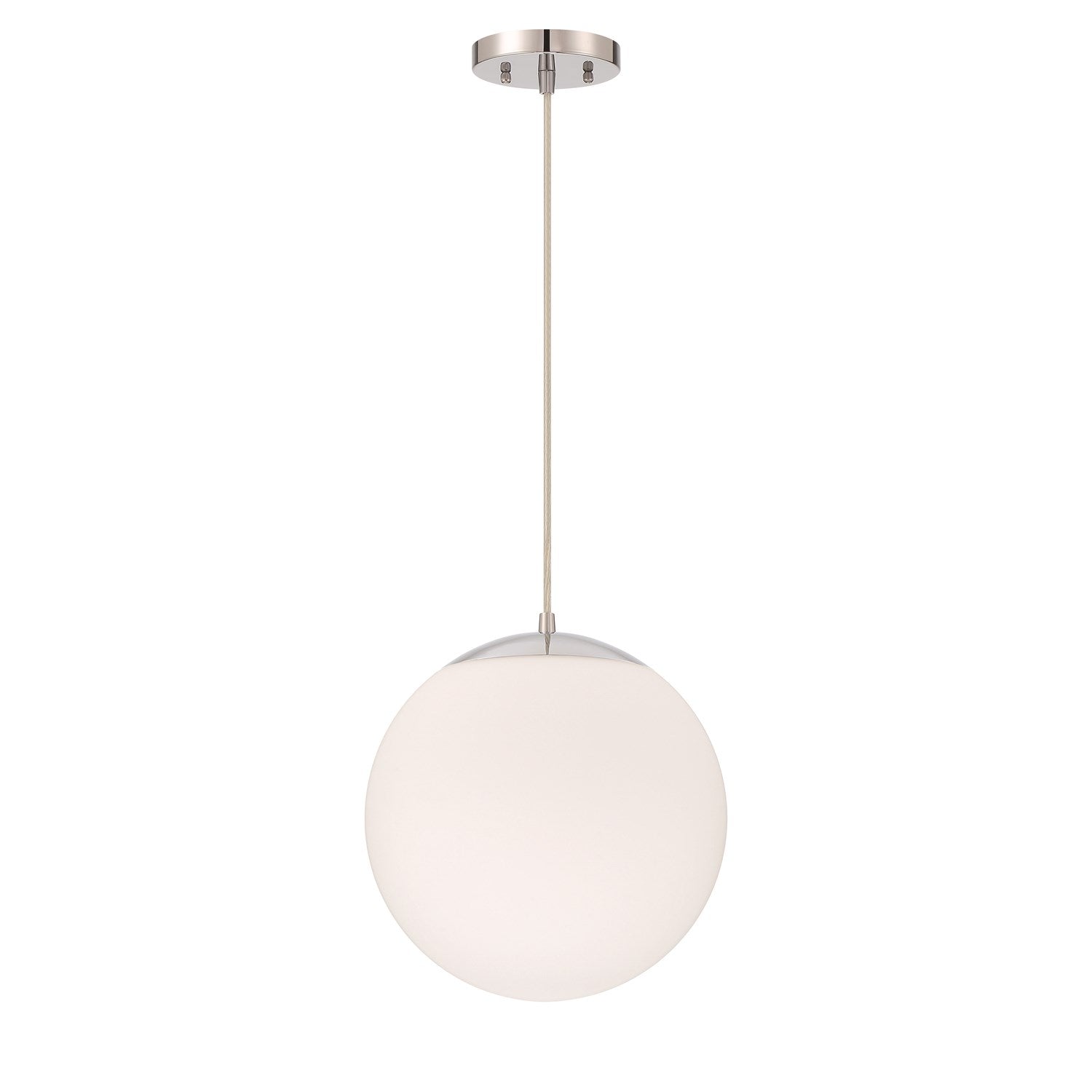 Gaze 1 Light 12in Pendant in Chrome (White Glass) by Craftmade