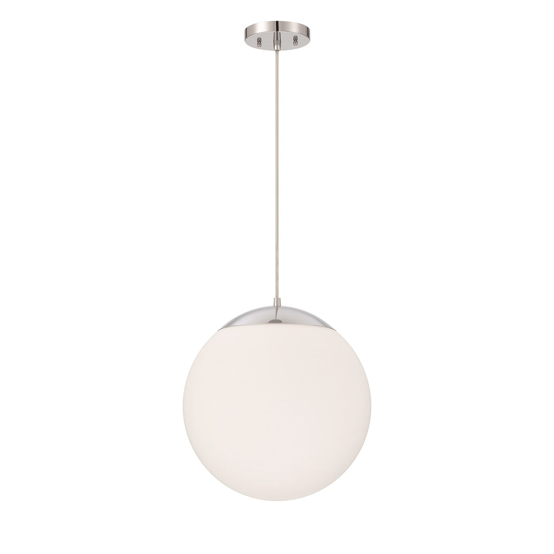 Gaze 1 Light 14in Pendant in Chrome (White Glass) by Craftmade