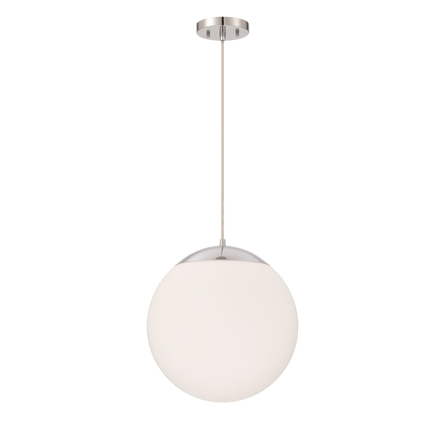 Gaze 1 Light 14in Pendant in Chrome (White Glass) by Craftmade