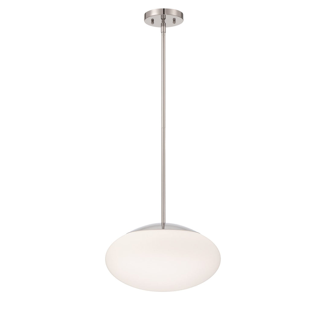 Gaze 1 Light 14in Pendant in Chrome (White Glass) by Craftmade