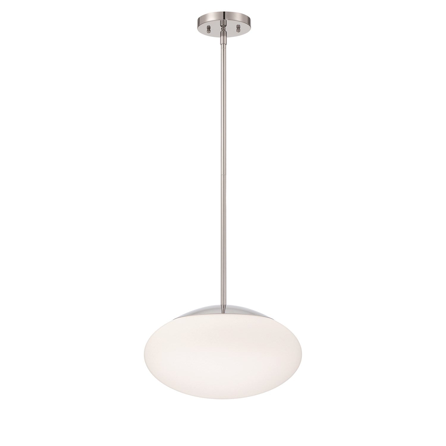 Gaze 1 Light 14in Pendant in Chrome (White Glass) by Craftmade
