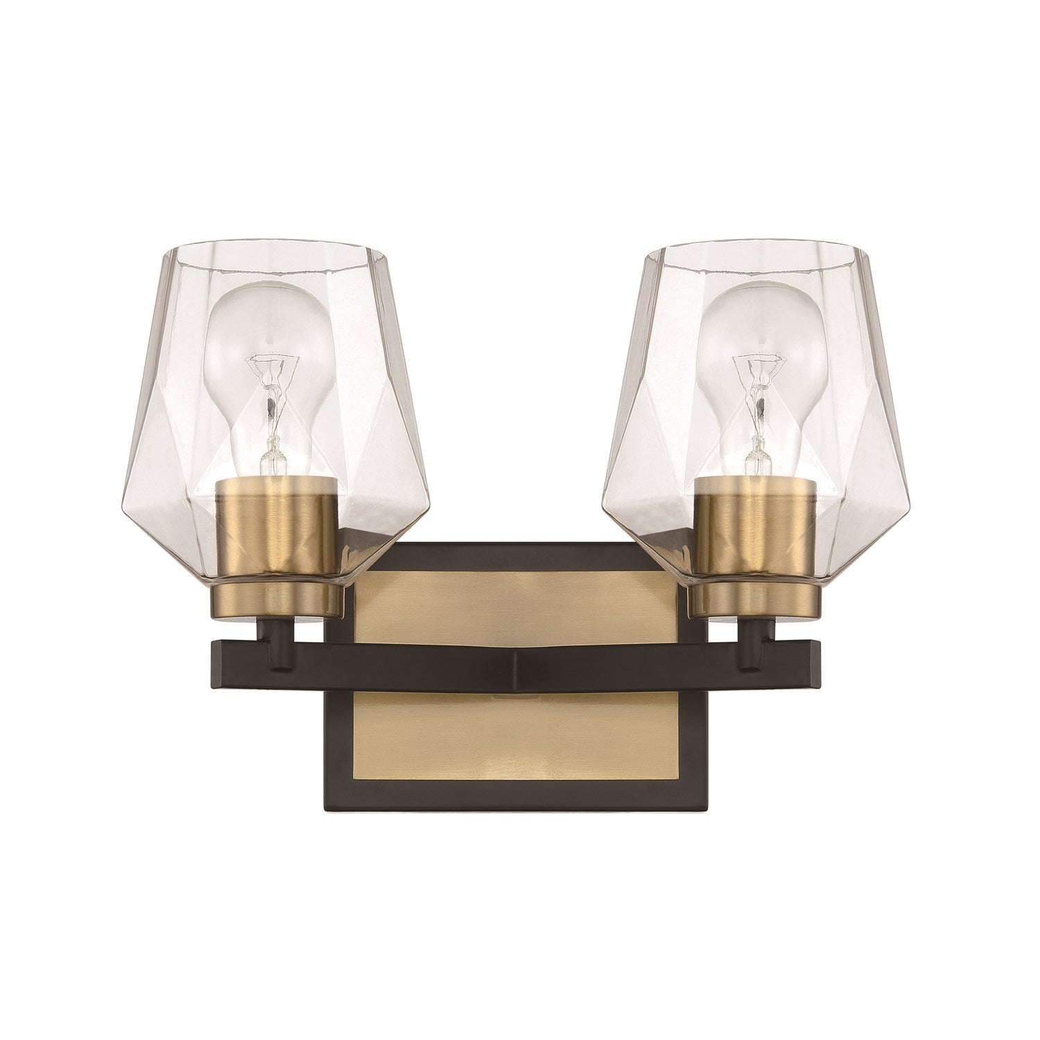 Avante Grand 2 Light Vanity in Flat Black/Satin Brass by Craftmade