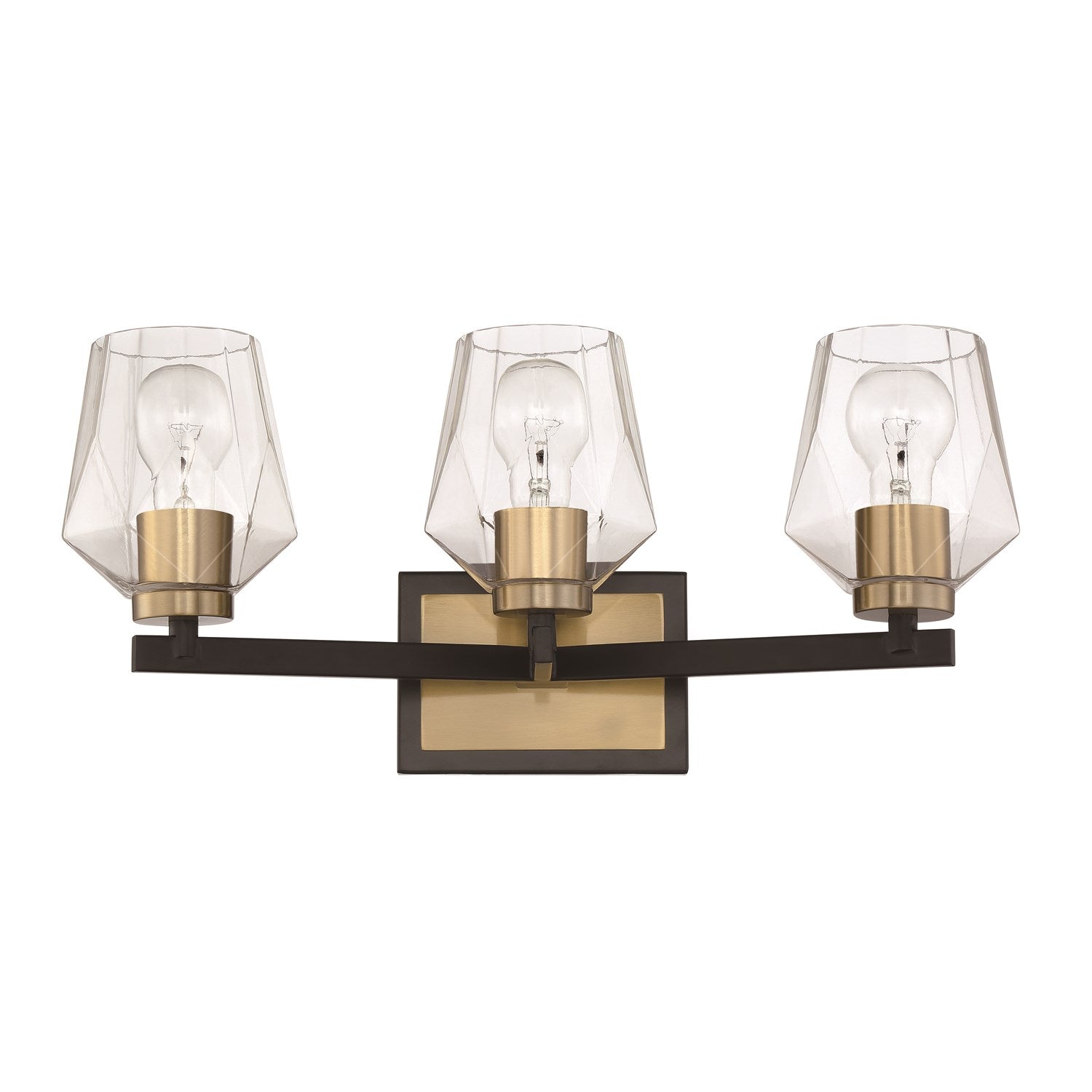 Avante Grand 3 Light Vanity in Flat Black/Satin Brass by Craftmade