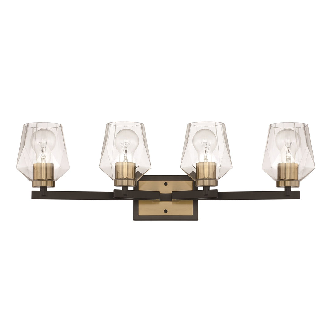 Avante Grand 4 Light Vanity in Flat Black/Satin Brass by Craftmade