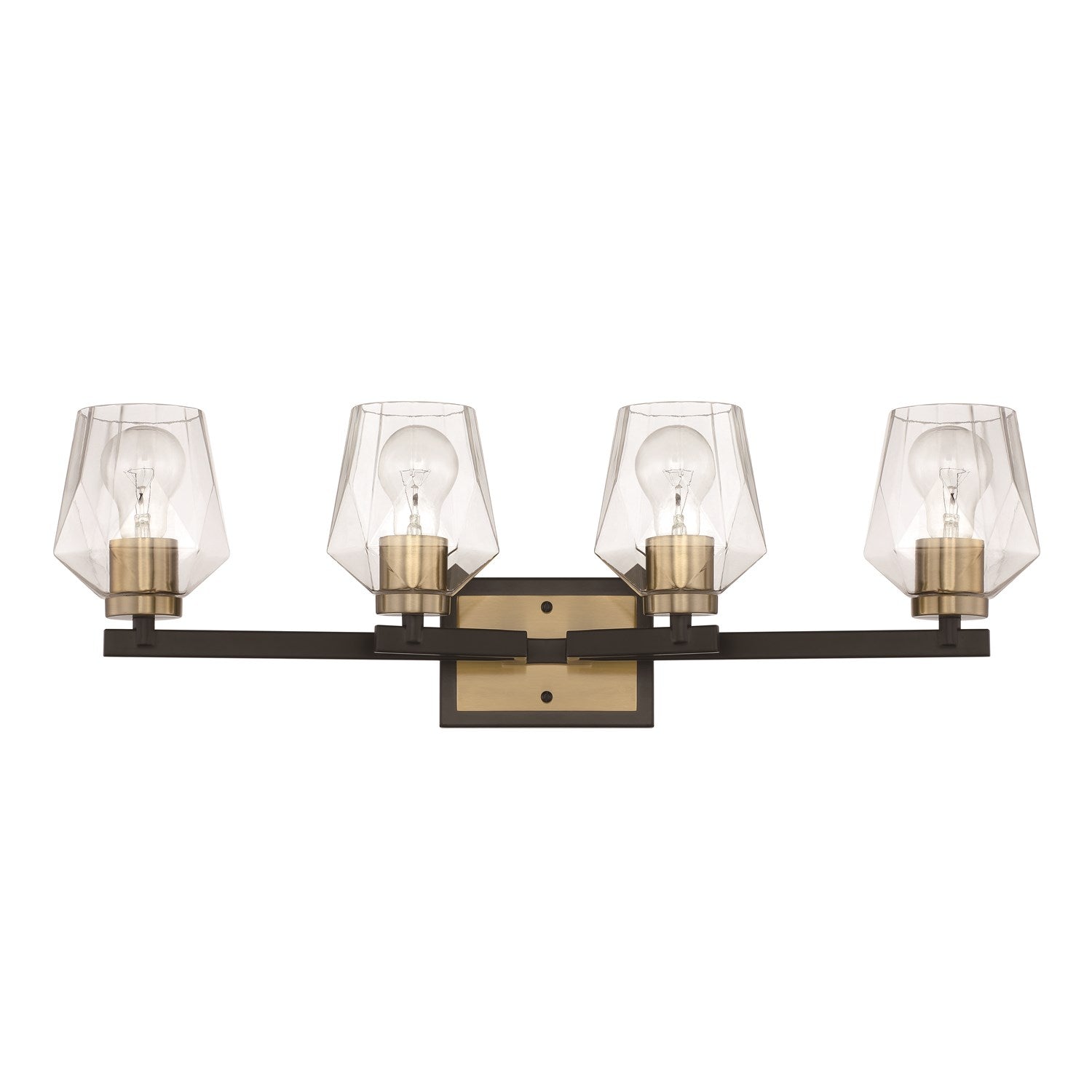 Avante Grand 4 Light Vanity in Flat Black/Satin Brass by Craftmade