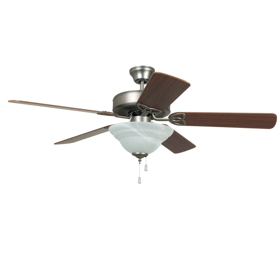 52in Builder Deluxe in Brushed Polished Nickel w/ Ash/Mahogany Blades by Craftmade