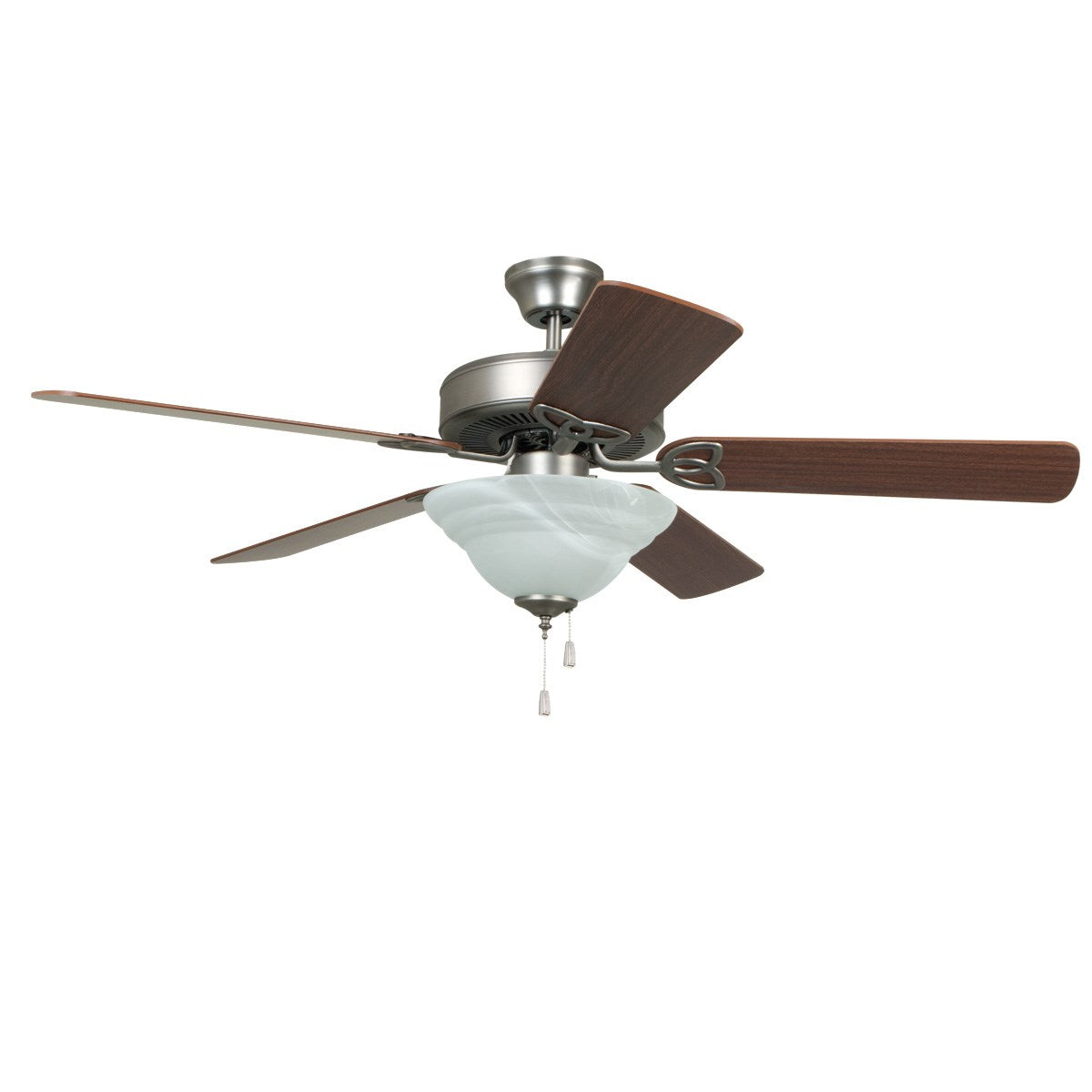 52in Builder Deluxe in Brushed Polished Nickel w/ Ash/Mahogany Blades by Craftmade