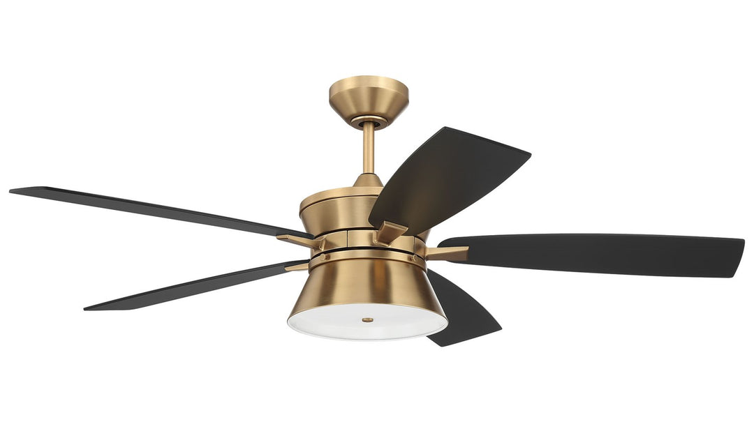52in Dominick in Satin Brass w/ Flat Black/Black Walnut Blades by Craftmade