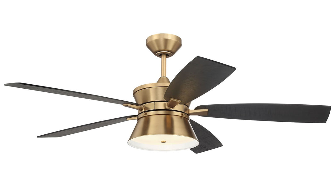 52in Dominick in Satin Brass w/ Flat Black/Black Walnut Blades