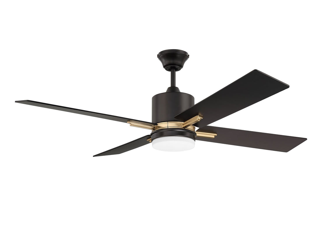 52in Teana in Flat Black/Satin Brass w/ Flat Black/Mesquite Blades by Craftmade