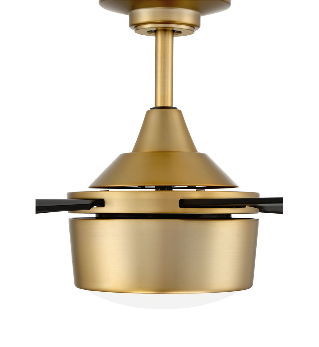 42in TheoSatin Brass Finish Flat Black Blades Light Kit Inlcuded (Optional)