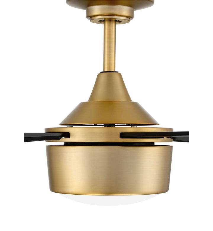 42in TheoSatin Brass Finish Flat Black Blades Light Kit Inlcuded (Optional)