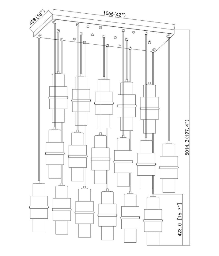 17 Light Linear Chandelier