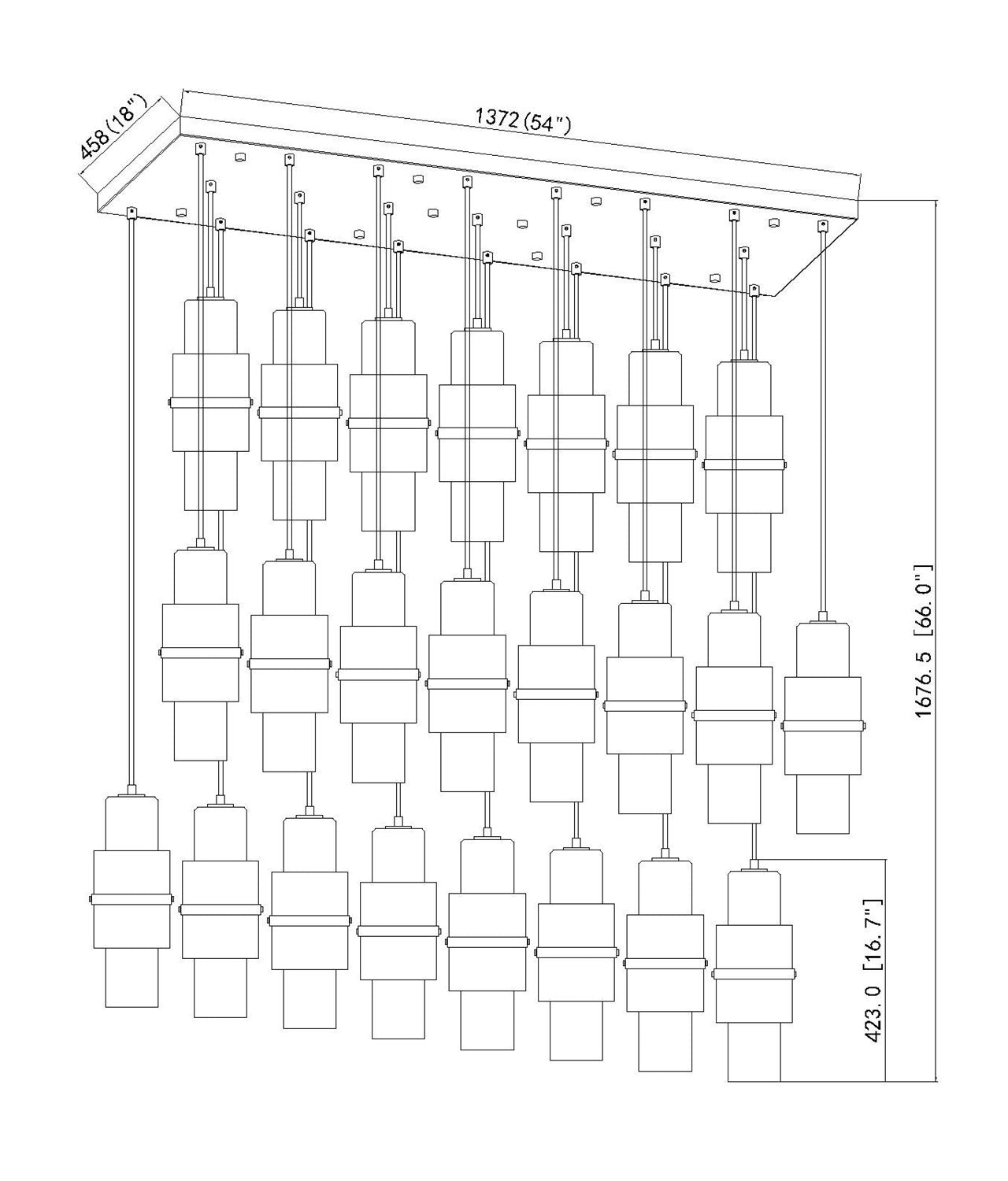 23 Light Linear Chandelier