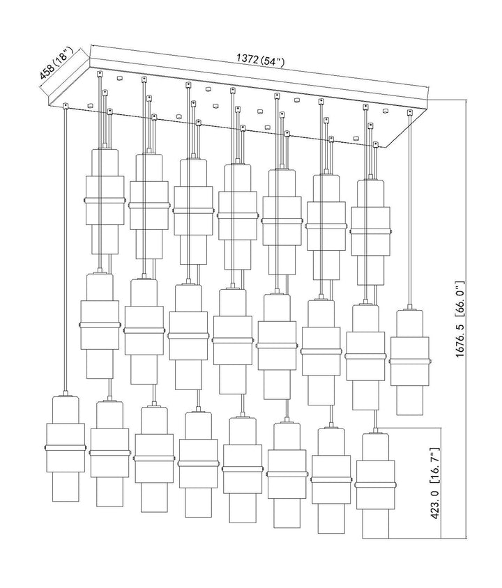 23 Light Linear Chandelier