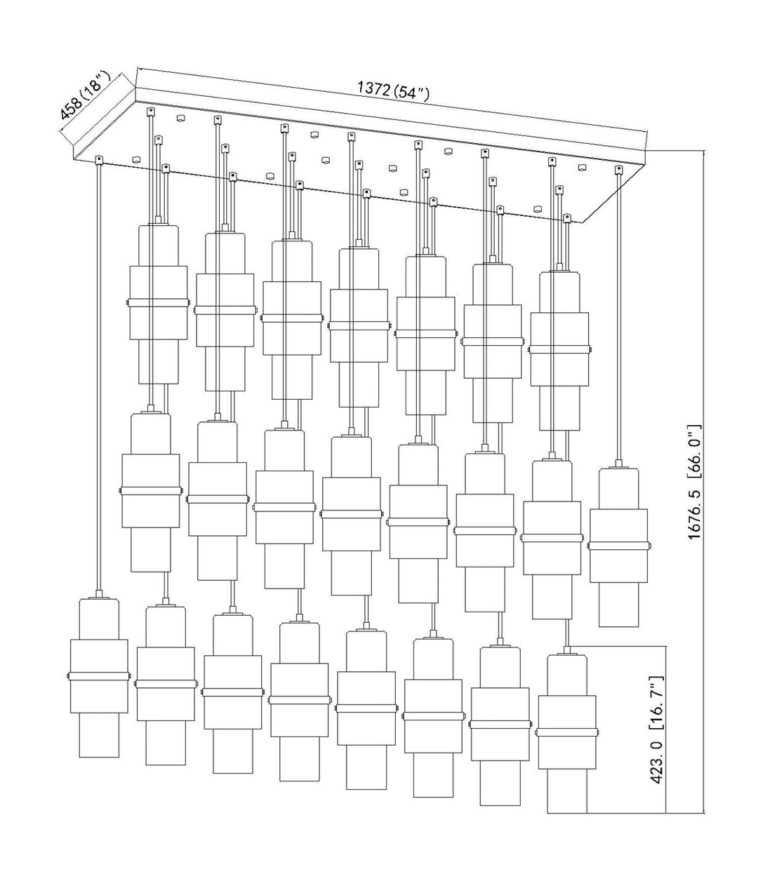 23 Light Linear Chandelier