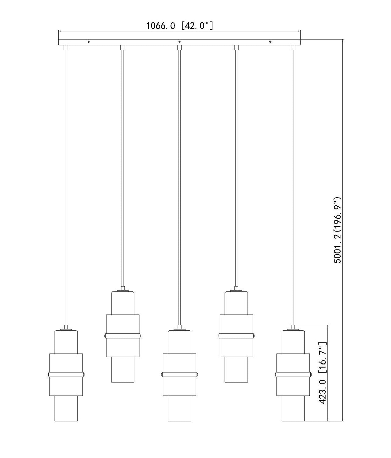 5 Light Linear Chandelier