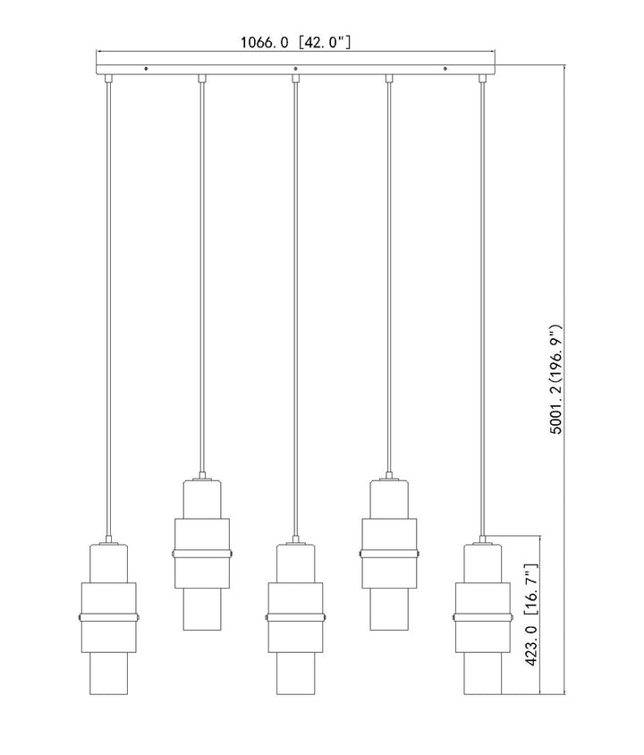 5 Light Linear Chandelier