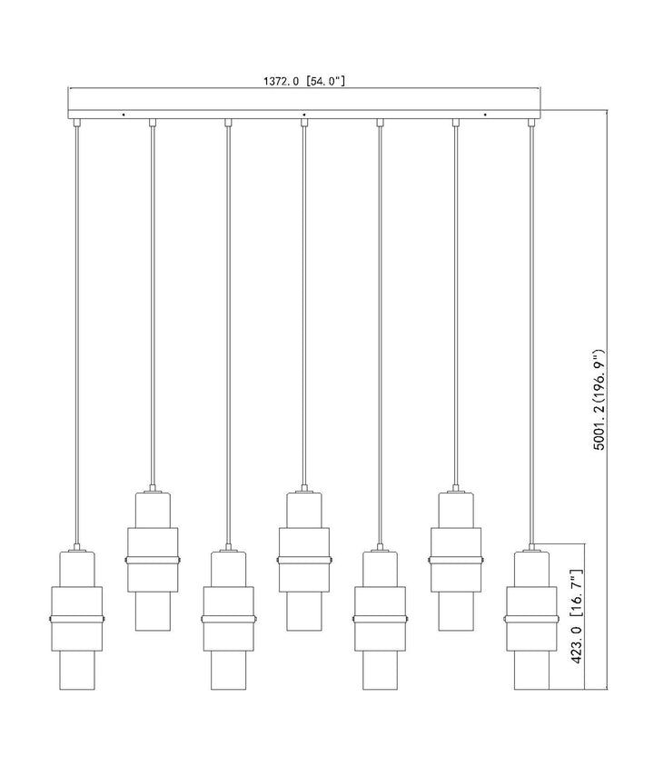 7 Light Linear Chandelier