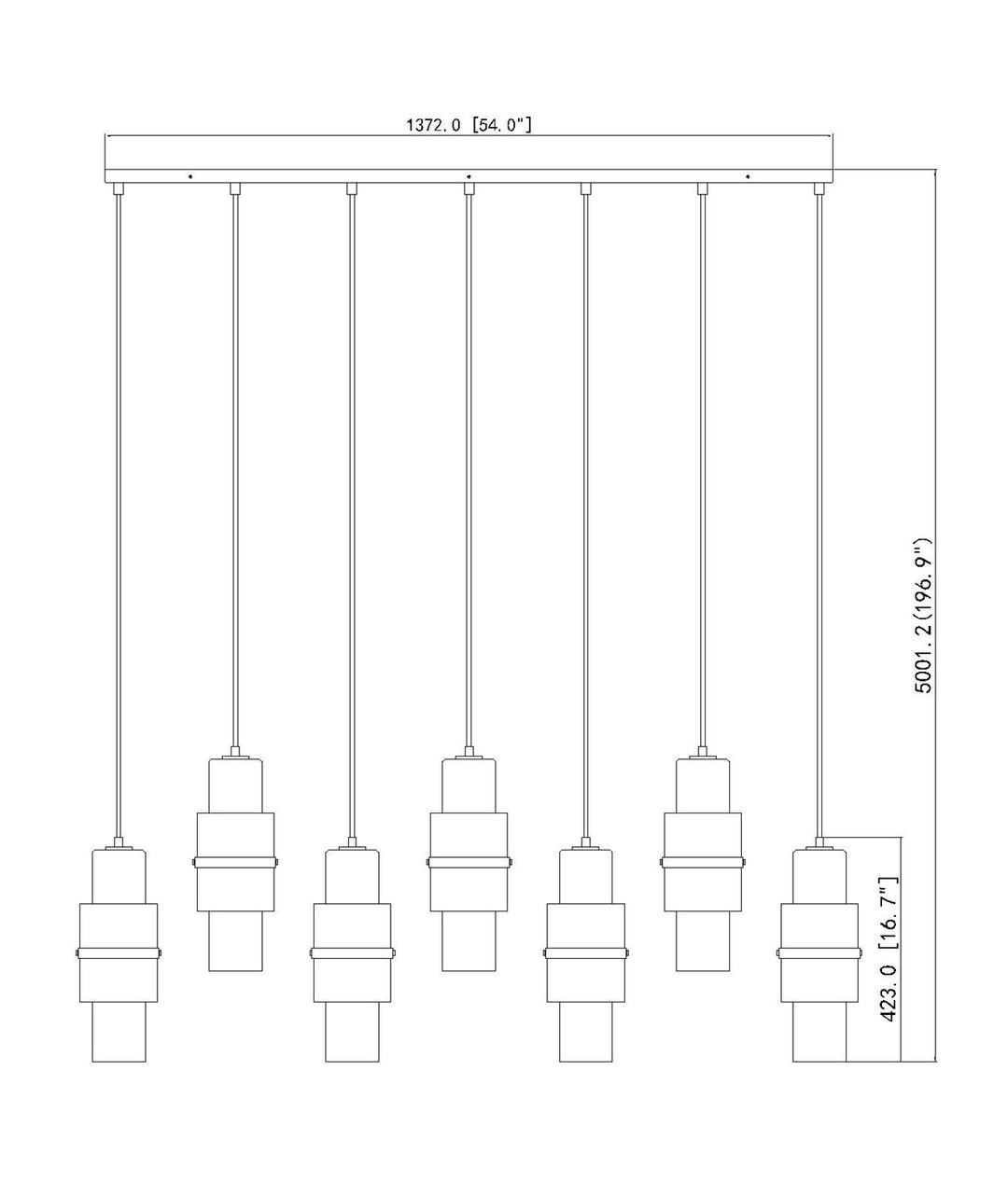 7 Light Linear Chandelier
