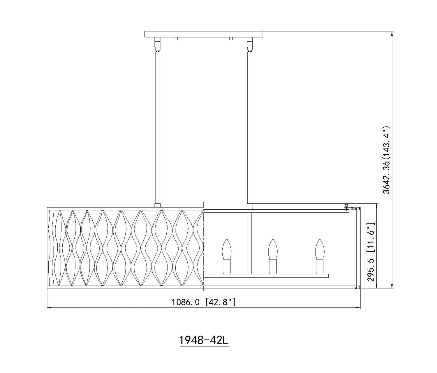 10 Light Linear Chandelier