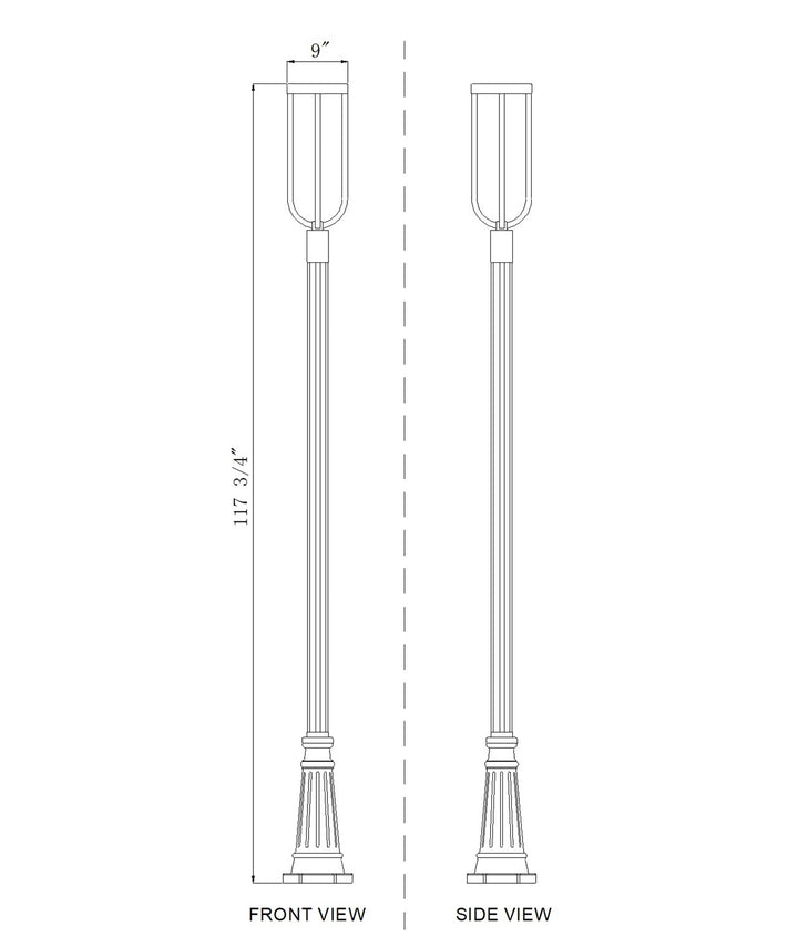 1 Light Outdoor Post Mounted Fixture