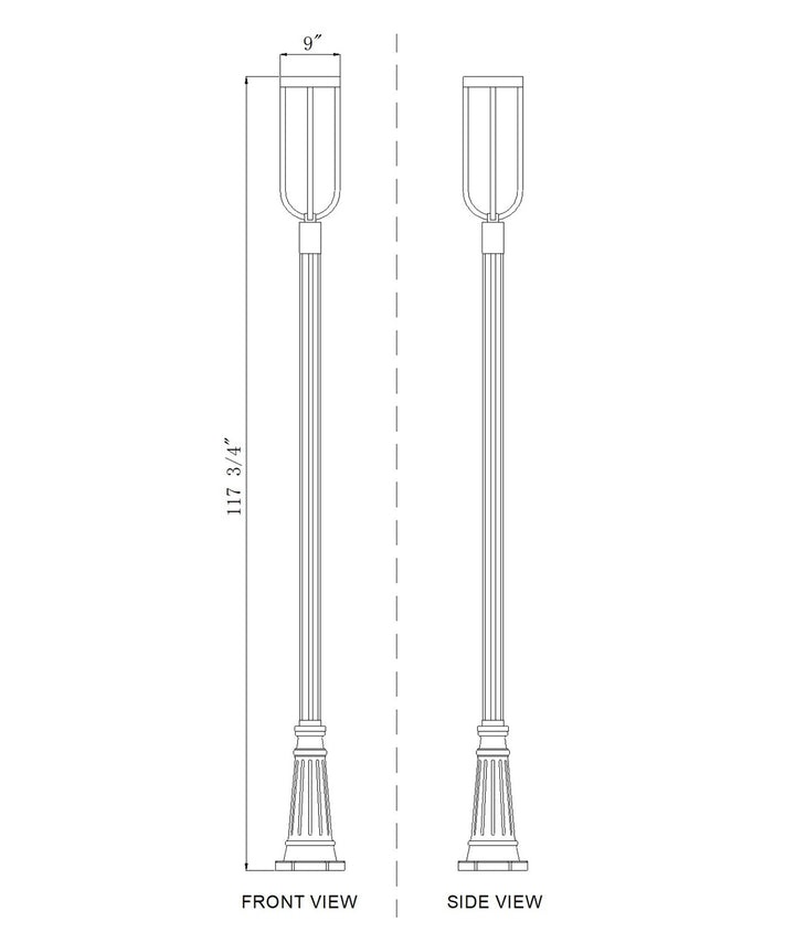 1 Light Outdoor Post Mounted Fixture
