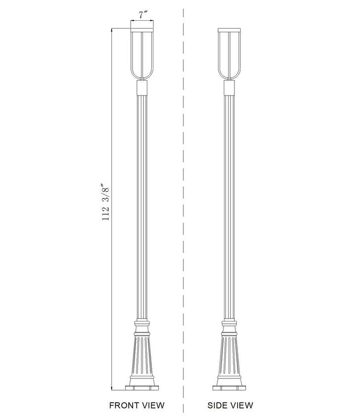 1 Light Outdoor Post Mounted Fixture