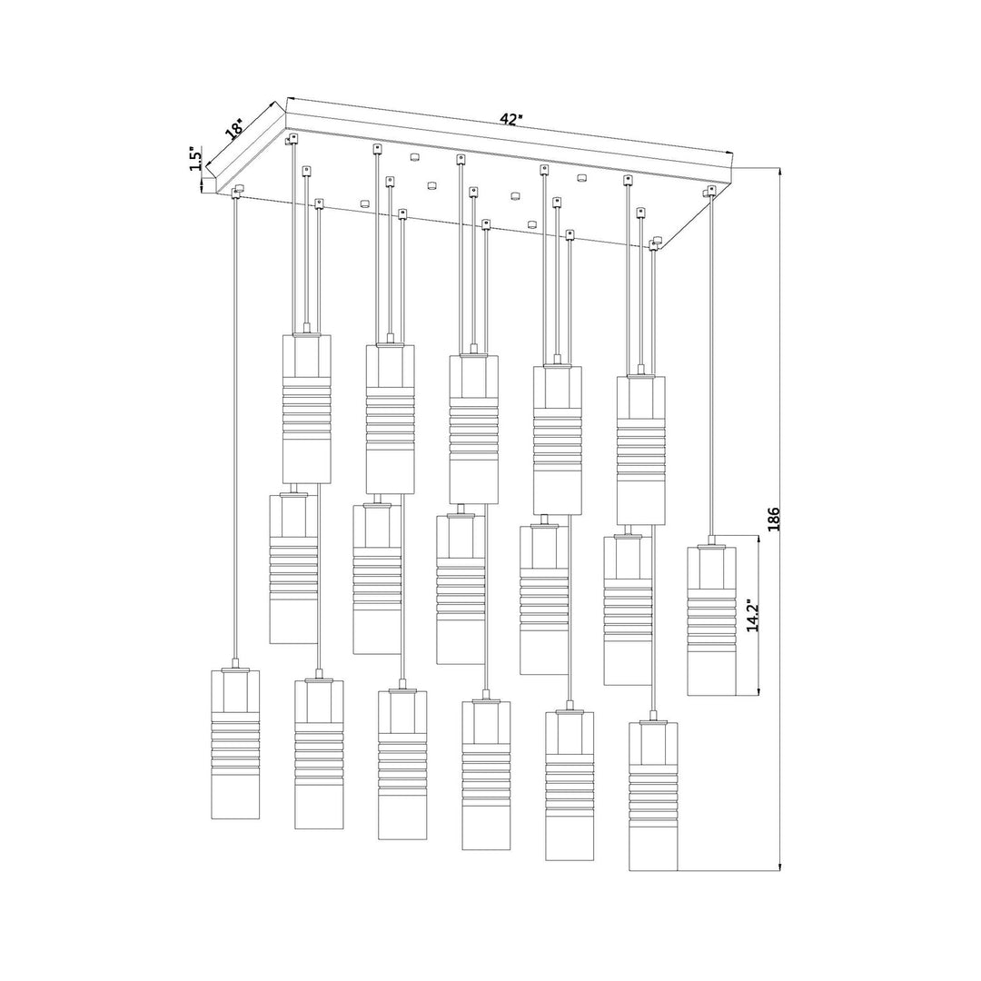 17 Light Linear Chandelier
