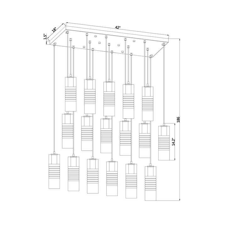 17 Light Linear Chandelier