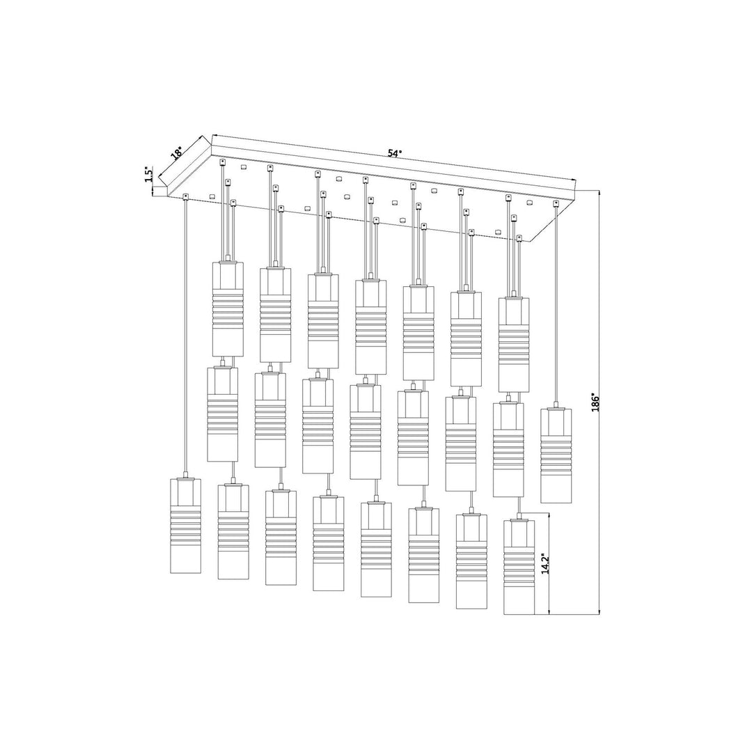 23 Light Linear Chandelier