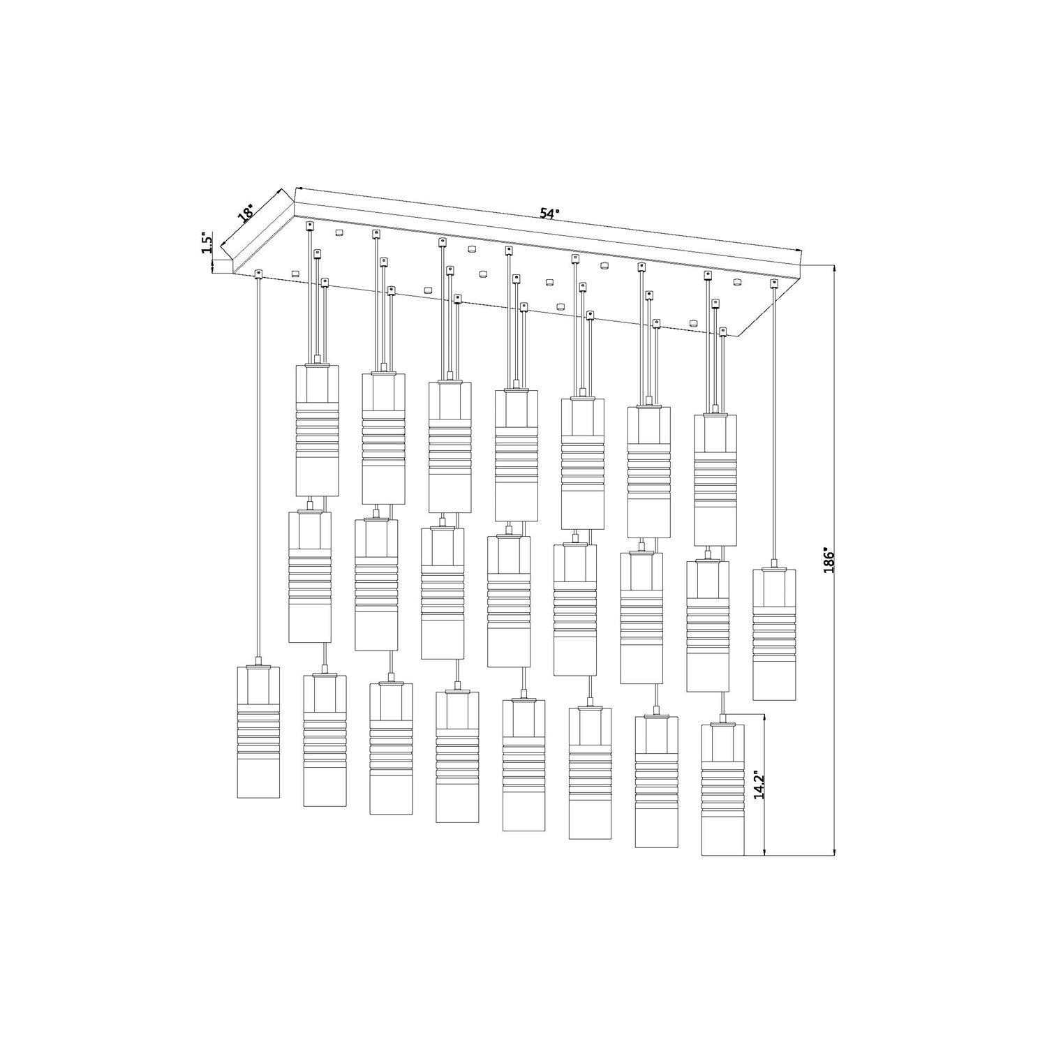 23 Light Linear Chandelier
