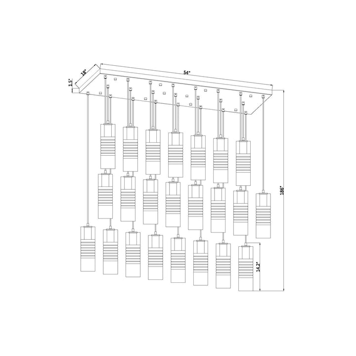 23 Light Linear Chandelier