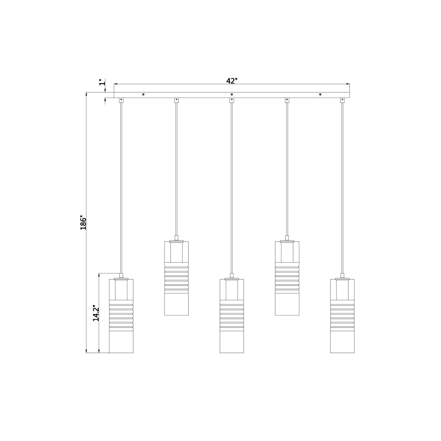 5 Light Linear Chandelier