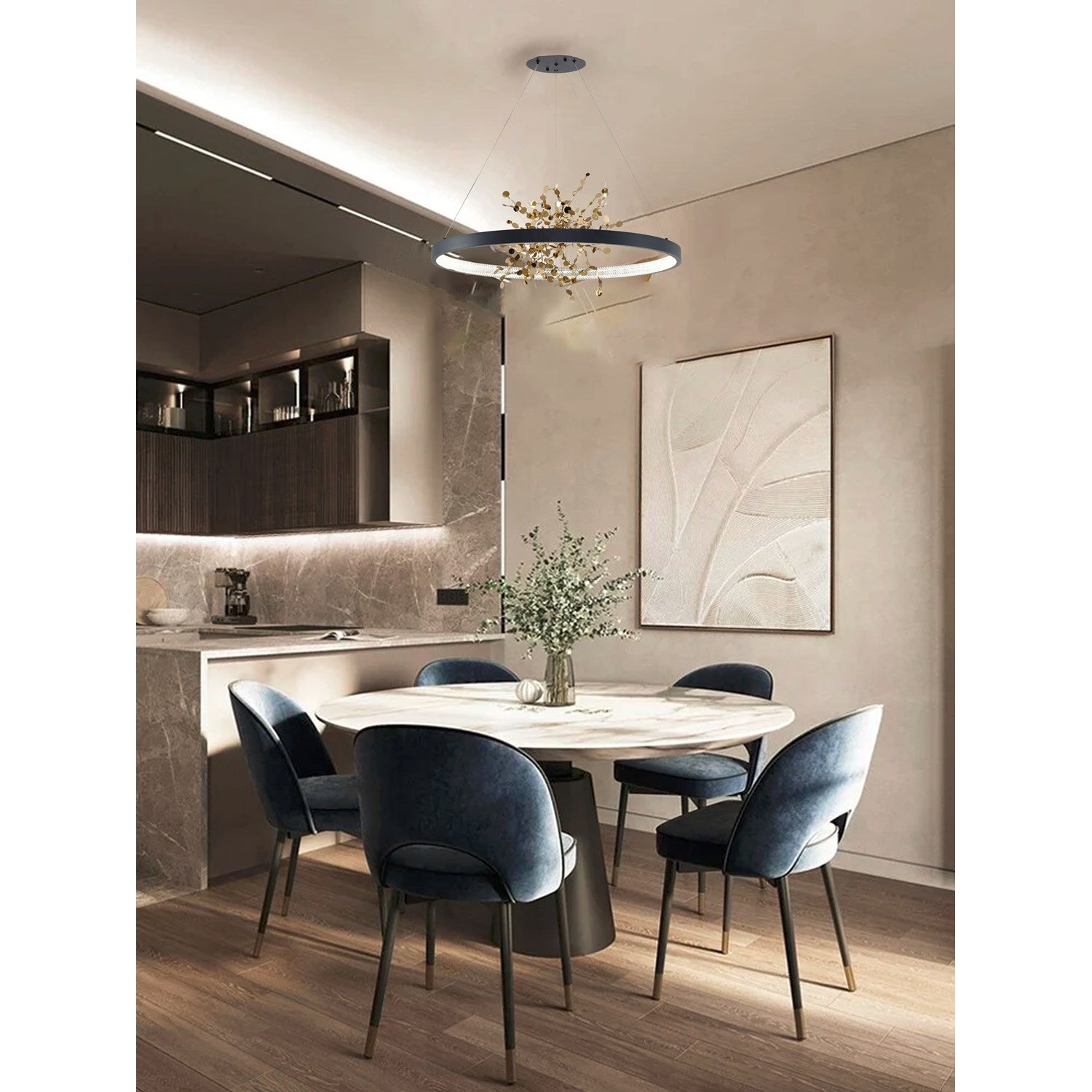 Sand Black Led Chandelier by Bethel