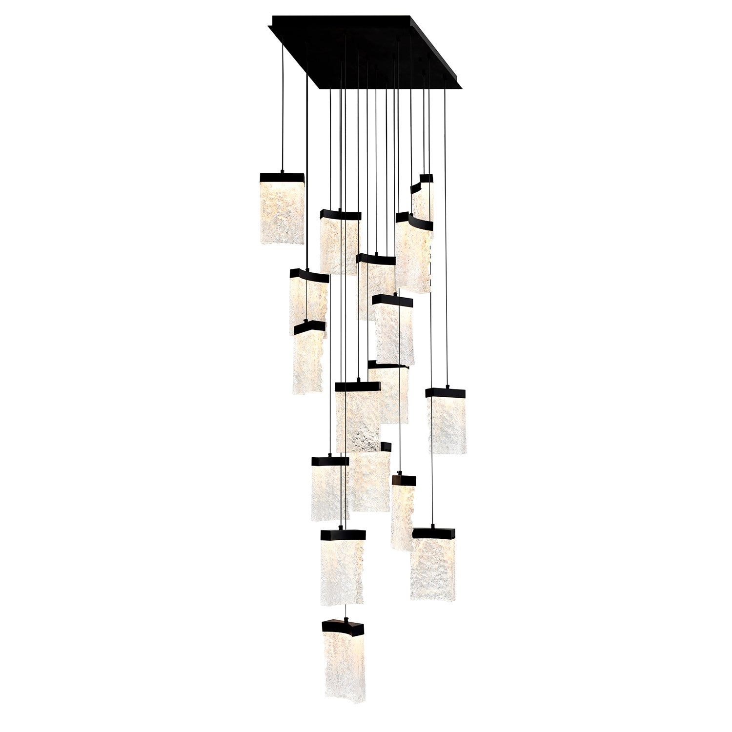 Integrated Led Black Chandelier by CWI Lighting