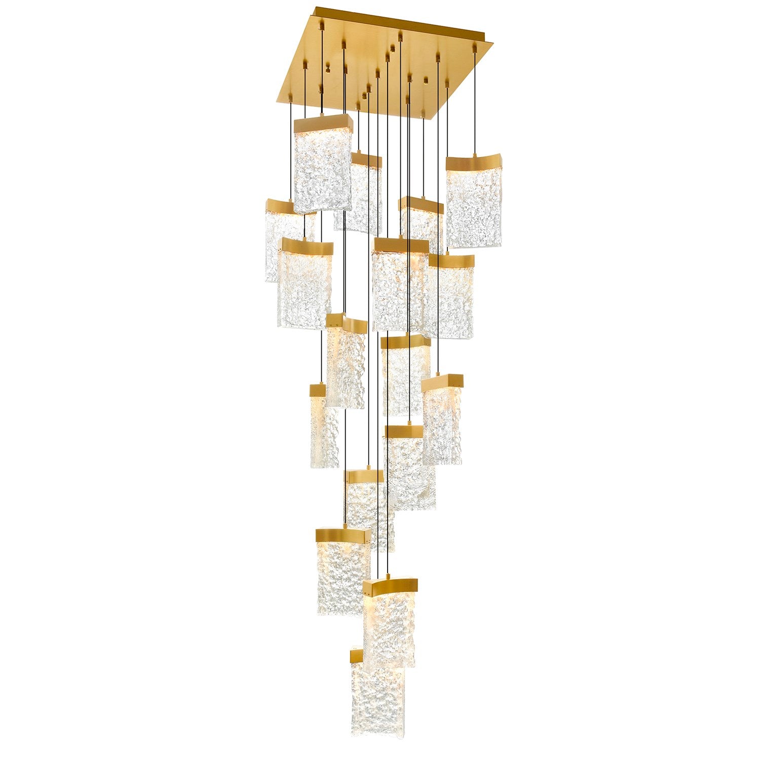 Integrated Led Brass Chandelier by CWI Lighting