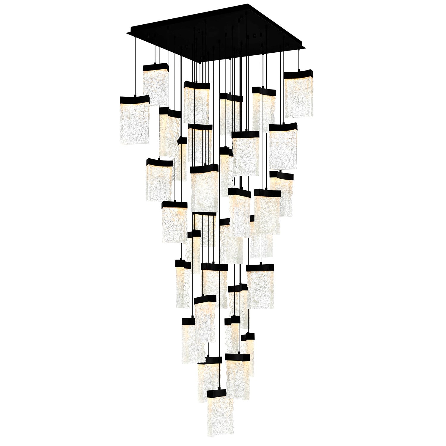 Integrated Led Black Chandelier by CWI Lighting